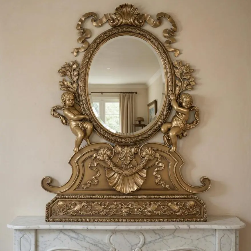 Бронзова скульптура античної статуї на тлі майстерні. Приклад роботи, яку можна замовити скульптуру під замовлення у нашій студії.